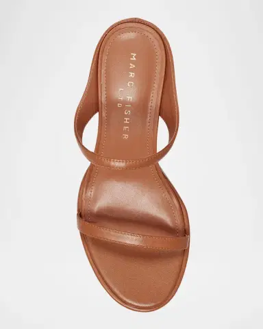 Marc Fisher LTD Alonde Snake-Embossed Leather Slide Sandals | Thumbnail 3