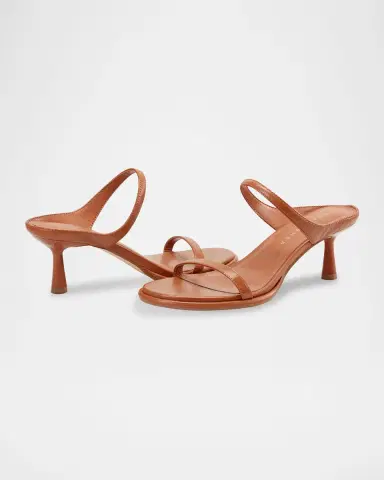 Marc Fisher LTD Alonde Snake-Embossed Leather Slide Sandals | Thumbnail 4