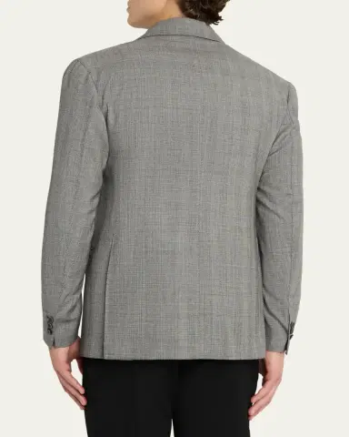 Giuliva Heritage Men's Stefano Glen Plaid Wool Double-Breasted Blazer | Thumbnail 3