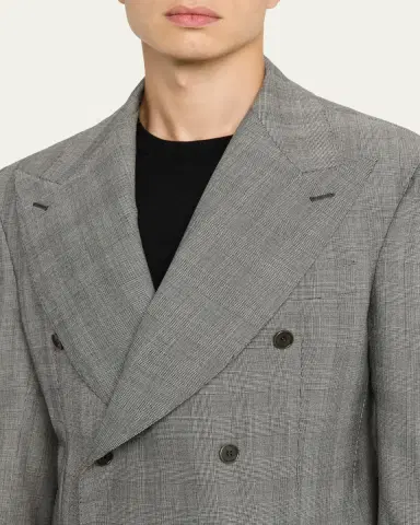 Giuliva Heritage Men's Stefano Glen Plaid Wool Double-Breasted Blazer | Thumbnail 5