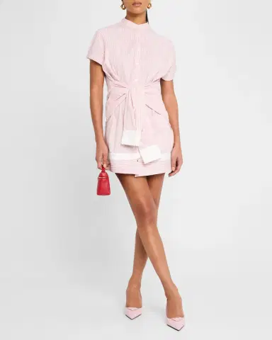 Wynn Hamlyn Upside Down Shirt Short-Sleeve Mini Dress | Thumbnail 4 Wynn Hamlyn Upside Down Shirt Short-Sleeve Mini Dress | Thumbnail 4