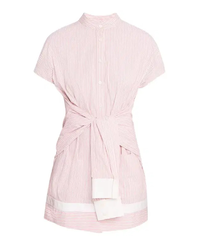 Upside Down Shirt Short-Sleeve Mini Dress