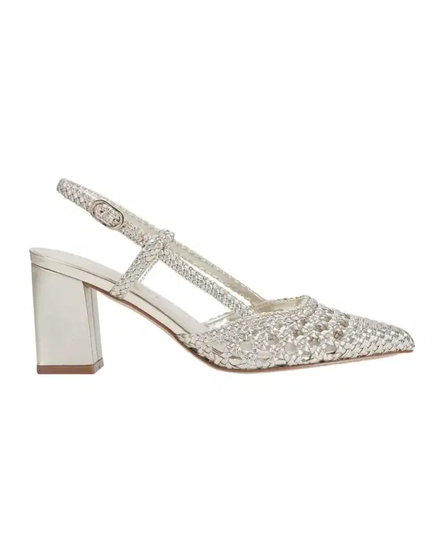 Marc Fisher LTD Zunnie Woven Leather Slingback Pumps