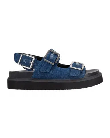 Marc Fisher LTD Agenda Denim Dual-Buckle Slingback Sandals | Thumbnail 1 Marc Fisher LTD Agenda Denim Dual-Buckle Slingback Sandals | Thumbnail 1