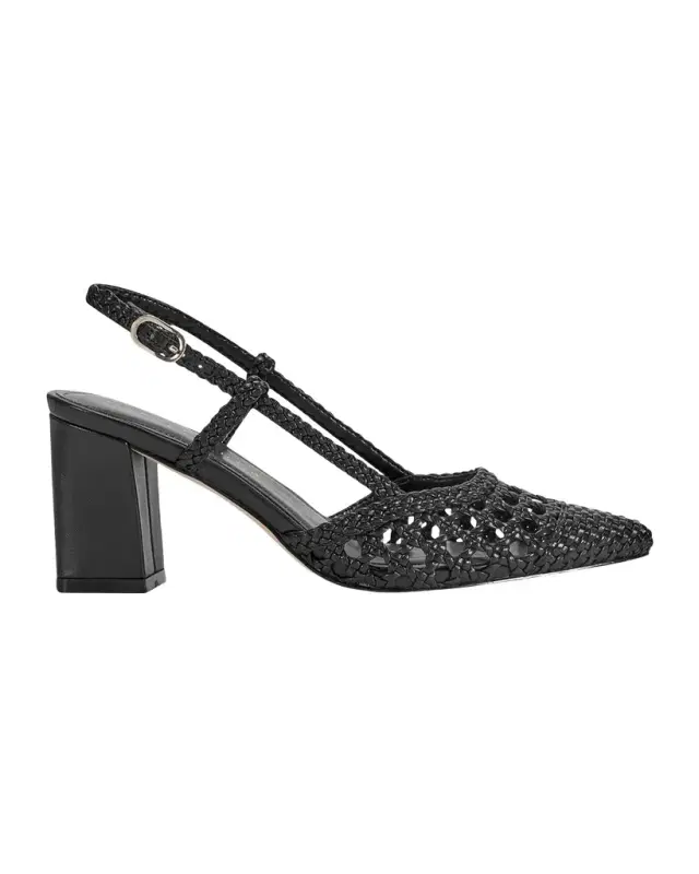 Marc Fisher LTD Zunnie Woven Leather Slingback Pumps