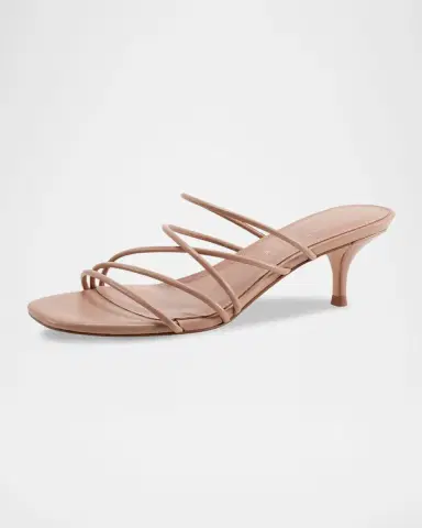 Marc Fisher LTD Banna Strappy Leather Kitten Slide Sandals | Thumbnail 3