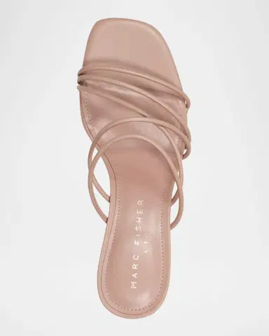 Marc Fisher LTD Banna Strappy Leather Kitten Slide Sandals | Thumbnail 4