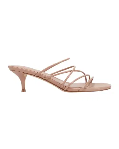 Marc Fisher LTD Banna Strappy Leather Kitten Slide Sandals | Thumbnail 1