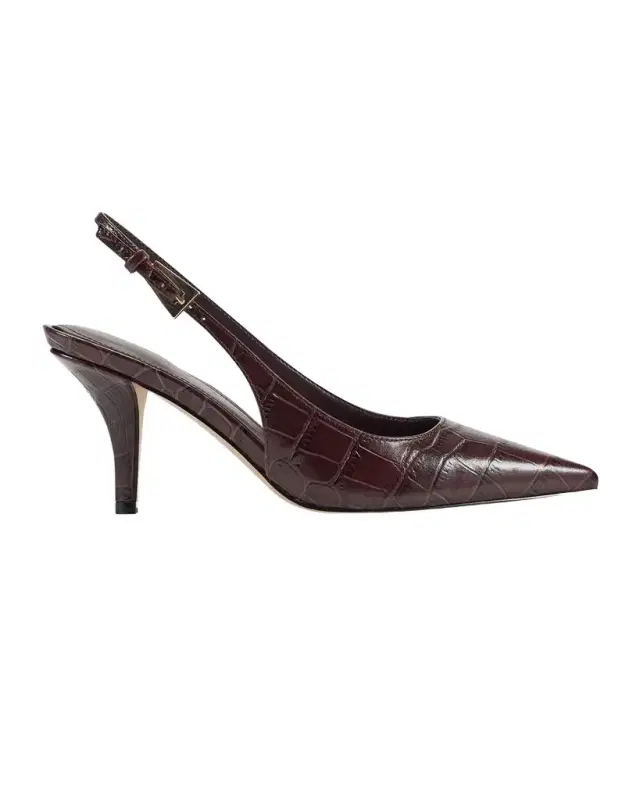 Marc Fisher LTD Dorie Croc-Embossed Leather Slingback Pumps