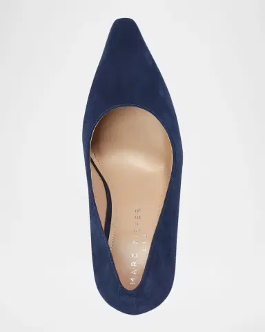 Marc Fisher LTD Minny Suede Snip Toe Block-Heel Pumps | Thumbnail 4