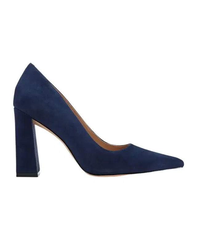 Marc Fisher LTD Minny Suede Snip Toe Block-Heel Pumps