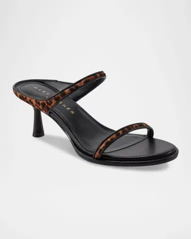 Marc Fisher LTD Alonde Leopard Calf Hair Sandals | Thumbnail 2