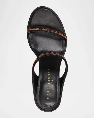 Marc Fisher LTD Alonde Leopard Calf Hair Sandals | Thumbnail 4