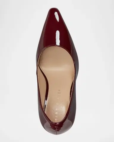 Marc Fisher LTD Minny Patent Leather Snip Toe Block-Heel Pumps | Thumbnail 4
