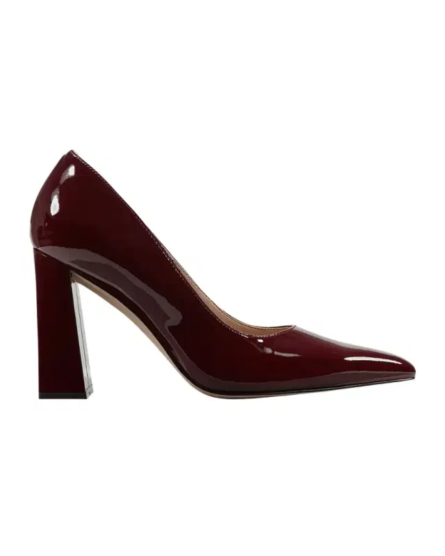 Marc Fisher LTD Minny Patent Leather Snip Toe Block-Heel Pumps