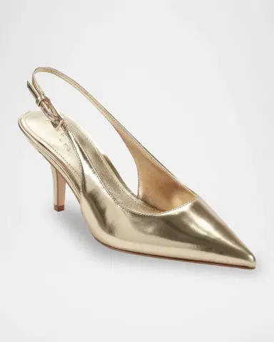 Marc Fisher LTD Dorie Metallic Leather Slingback Pumps | Thumbnail 2