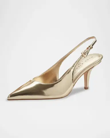 Marc Fisher LTD Dorie Metallic Leather Slingback Pumps | Thumbnail 3