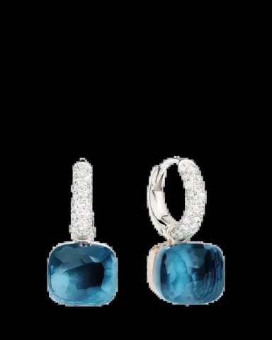 Pomellato Nudo 18K London Blue Topaz Earrings with Diamonds | Thumbnail 2 Pomellato Nudo 18K London Blue Topaz Earrings with Diamonds | Thumbnail 2
