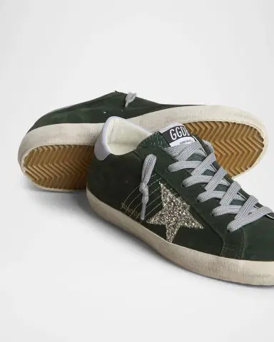 Golden Goose Super-Star Suede Glitter Low-Top Sneakers | Thumbnail 4 Golden Goose Super-Star Suede Glitter Low-Top Sneakers | Thumbnail 4
