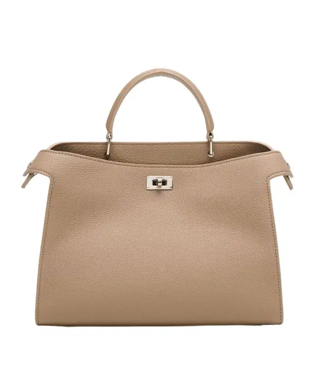 Michino Paris Lutece PM Grained Leather Top-Handle Bag