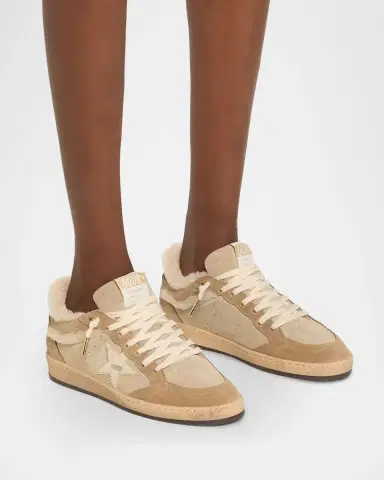 Golden Goose Ball Star Shearling-Lined Suede Low-Top Sneakers | Thumbnail 2 Golden Goose Ball Star Shearling-Lined Suede Low-Top Sneakers | Thumbnail 2