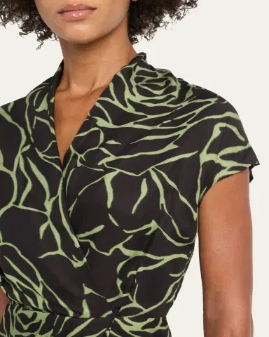Dries Van Noten Dilian Floral Jacquard Draped Wrap Midi Dress | Thumbnail 5 Dries Van Noten Dilian Floral Jacquard Draped Wrap Midi Dress | Thumbnail 5