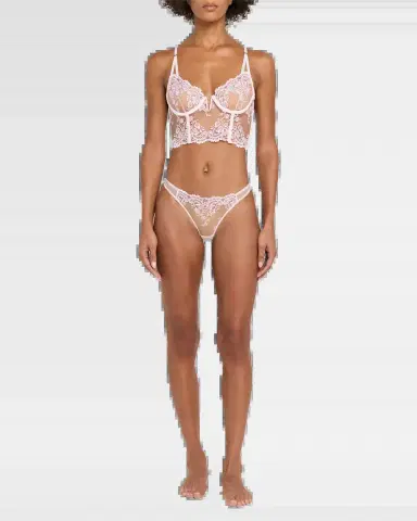 Kiki de Montparnasse Juliette Longline Floral Lace Bra | Thumbnail 5