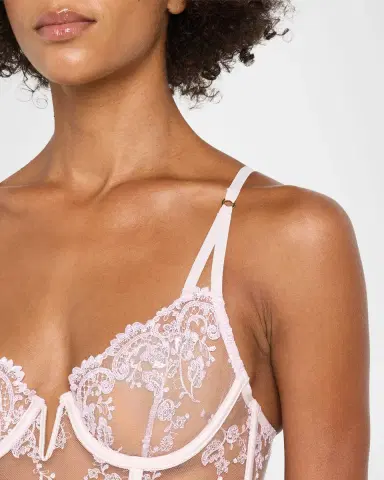 Kiki de Montparnasse Juliette Longline Floral Lace Bra | Thumbnail 7