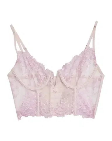 Kiki de Montparnasse Juliette Longline Floral Lace Bra | Thumbnail 1