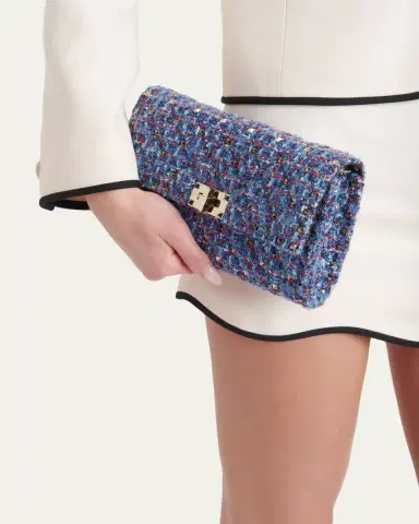 Valentino Garavani Quilted Rockstud Tweed Shoulder Bag | Thumbnail 2 Valentino Garavani Quilted Rockstud Tweed Shoulder Bag | Thumbnail 2