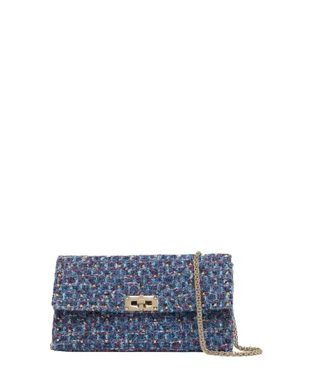 Valentino Garavani Quilted Rockstud Tweed Shoulder Bag