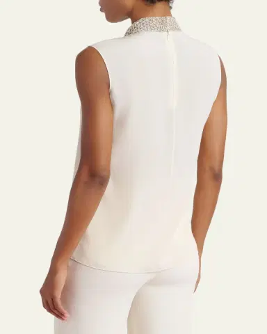 Valentino Garavani Silk Tie Neck Sleeveless Blouse | Thumbnail 3