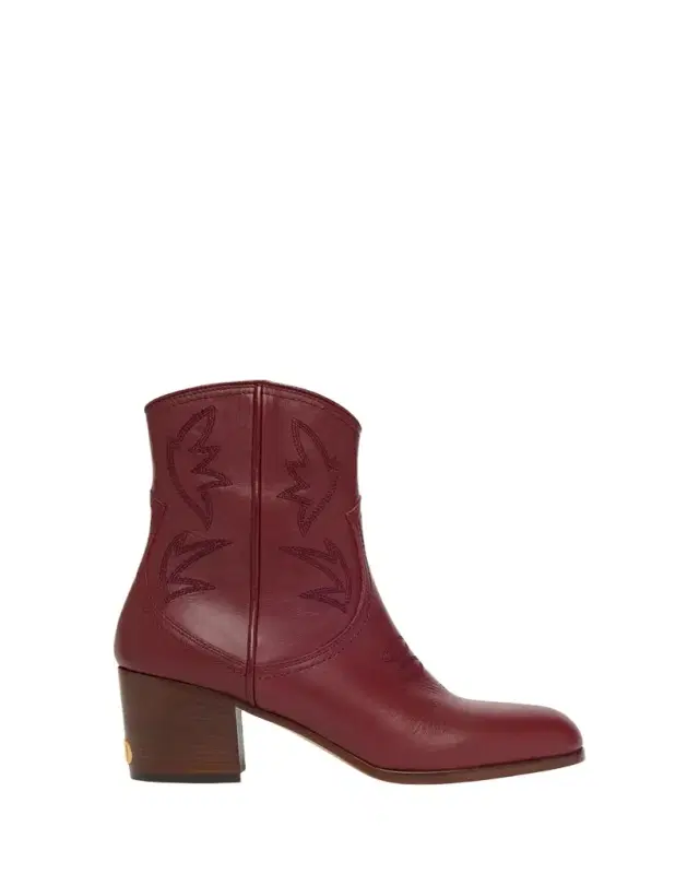 Valentino Garavani 40mm Bard Embroidered Leather Ankle Boots