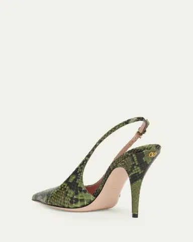 Valentino Garavani 100mm Cuttie Snakeskin Slingback Pumps | Thumbnail 4 Valentino Garavani 100mm Cuttie Snakeskin Slingback Pumps | Thumbnail 4