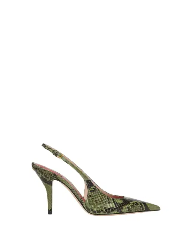 Valentino Garavani 100mm Cuttie Snakeskin Slingback Pumps