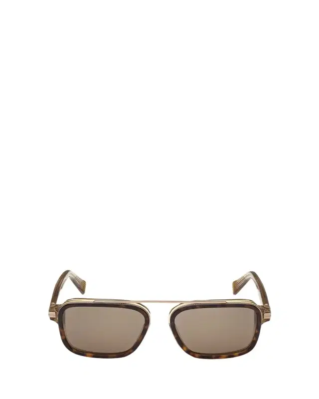 ZEGNA Men's Acetate and Titanium Rectangle Sunglasses