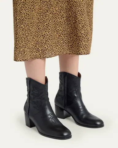 Valentino Garavani 40mm Bard Embroidered Leather Ankle Boots | Thumbnail 2 Valentino Garavani 40mm Bard Embroidered Leather Ankle Boots | Thumbnail 2