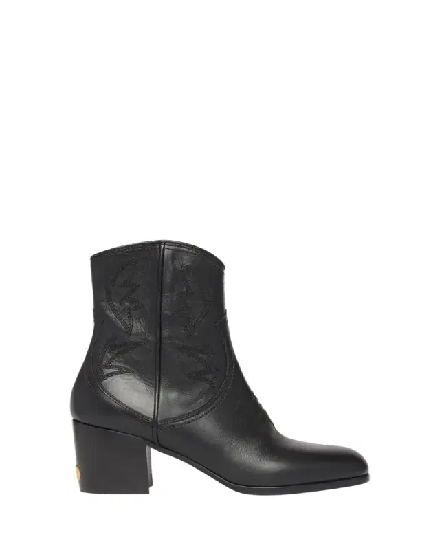 40mm Bard Embroidered Leather Ankle Boots