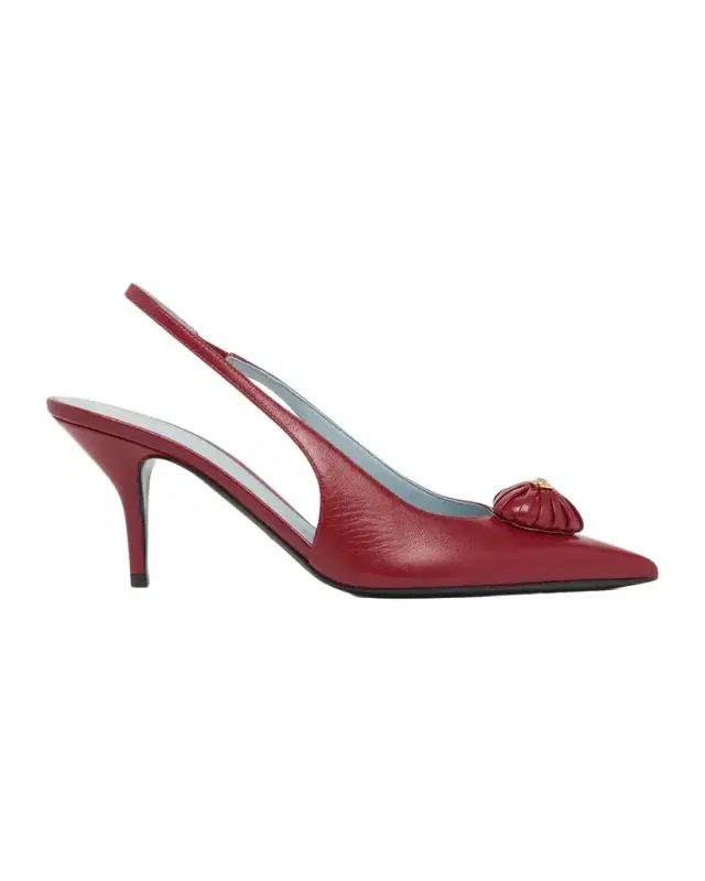 Valentino Garavani 75mm Coeur Royal Leather Slingback Pumps
