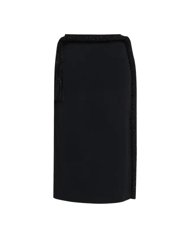 Diotima Mane Fringe Embellished Midi Skirt
