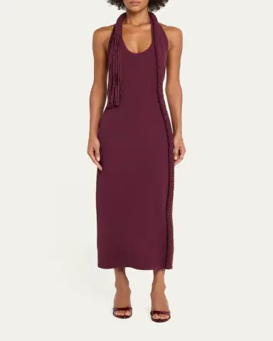 Diotima Mane Embellished Halter Midi Dress | Thumbnail 2