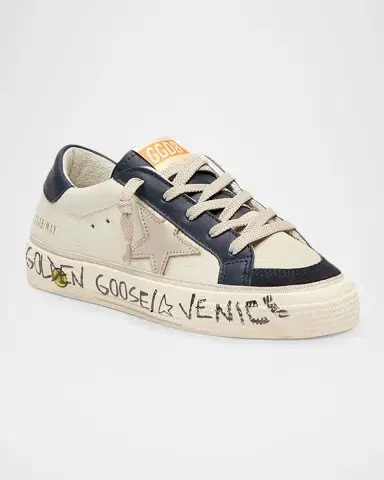 Golden Goose Kid's Stardan Nubuck Leather Sneakers, Kids | Thumbnail 2