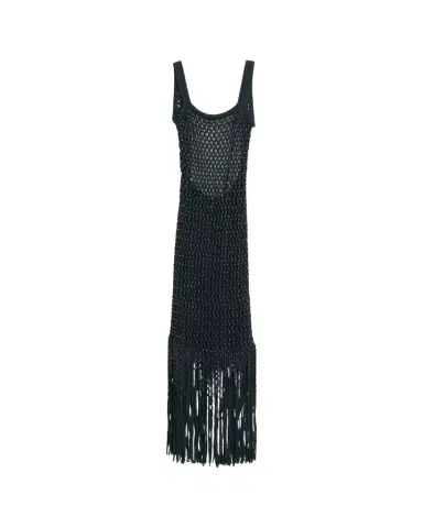 Diotima Gala Embellished Net Fringe Backless Gown | Thumbnail 1