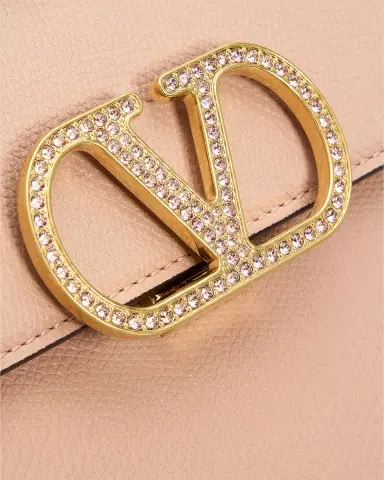 Valentino Garavani Small Crystal VLogo Leather Top-Handle Bag | Thumbnail 4 Valentino Garavani Small Crystal VLogo Leather Top-Handle Bag | Thumbnail 4