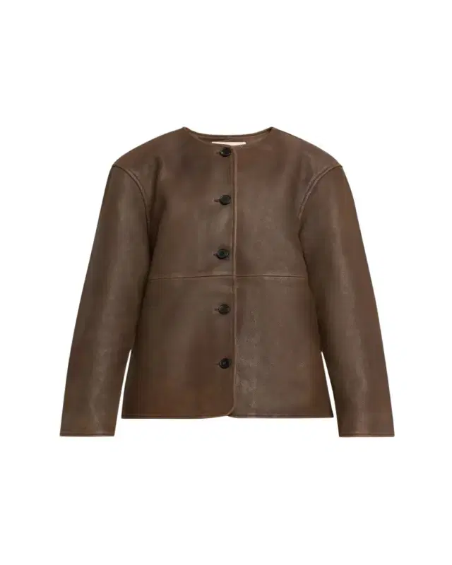 Officine Generale Linnea Washed-Effect Lambskin Leather Jacket