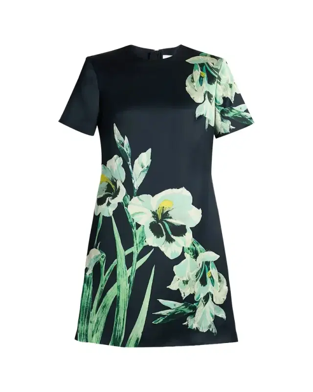 Erdem Floral Duchess Satin Mini Dress