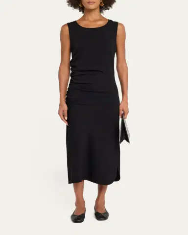 Officine Generale Inae Stretch Viscose Midi Dress | Thumbnail 2