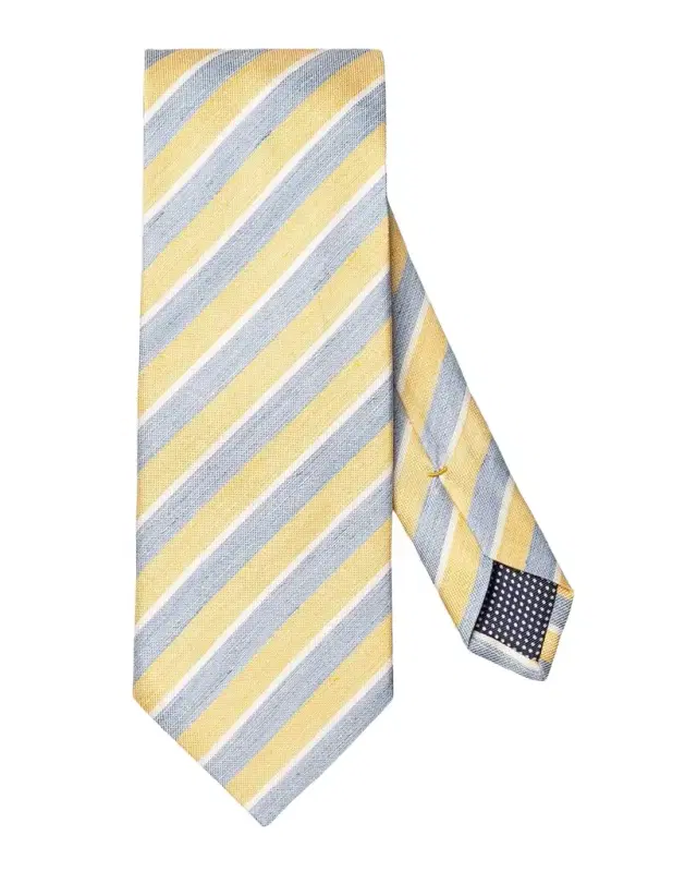 Men's Linen and Silk Diagonal Stripe Tie