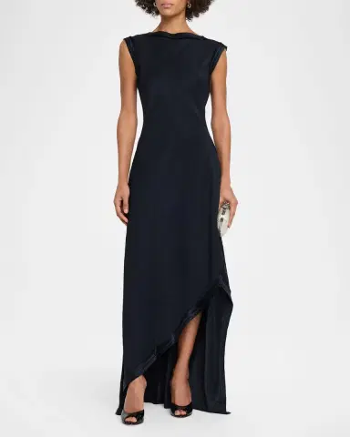 Jason Wu Collection High-Neck Washed Twill Asymmetric Dress | Thumbnail 2