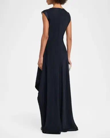 Jason Wu Collection High-Neck Washed Twill Asymmetric Dress | Thumbnail 3